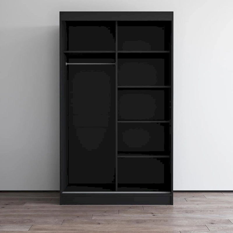 Armoire-penderie à 2 portes miroir avec finition brillante | 120 ou 150 cm de largeur