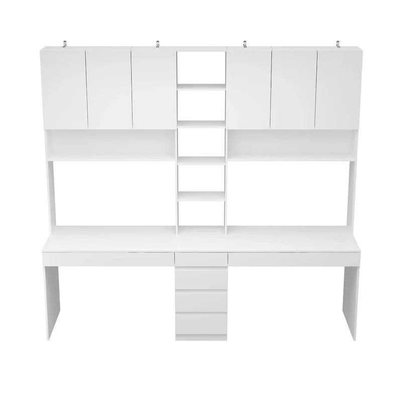 Bureau de jeu et de travail moderne spacieux blanc pour deux personnes