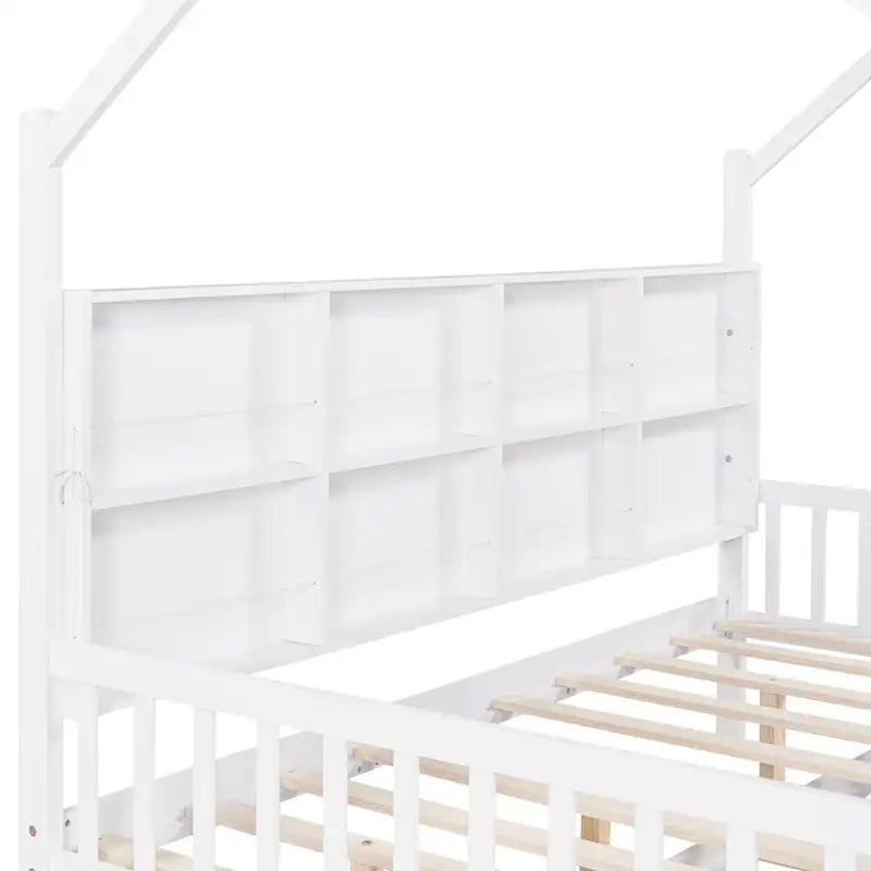 Lit cabane en bois, taille double, avec lit gigogne
