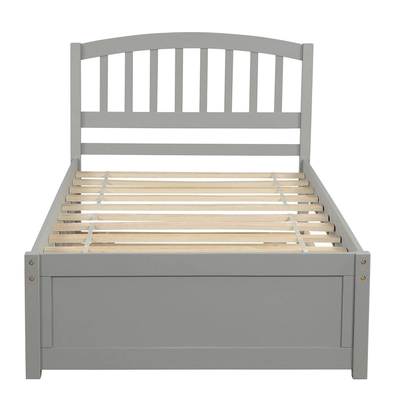 Lit plateforme double en bois élégant avec lit gigogne