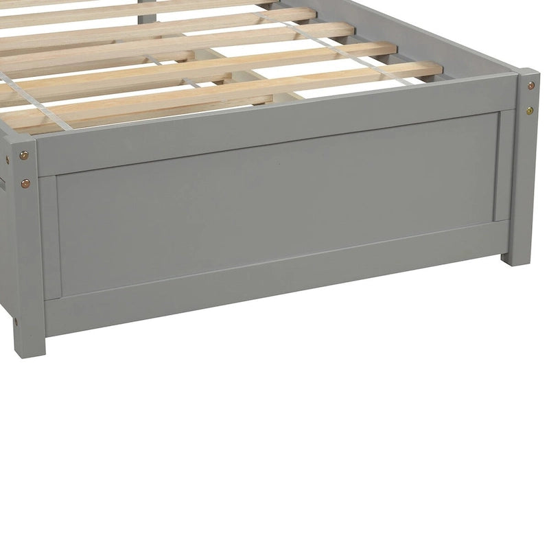 Lit plateforme double en bois élégant avec lit gigogne