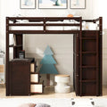 Lit mezzanine multifonctionnel double/complet avec tiroirs, bureau et armoire