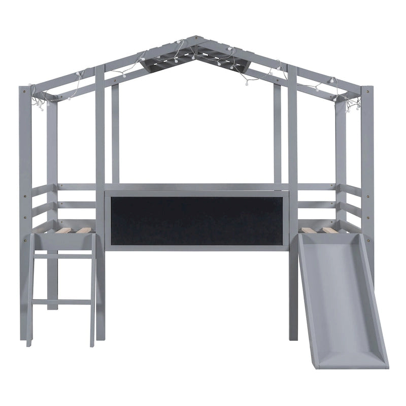 Lit mezzanine avec échelle et toboggan