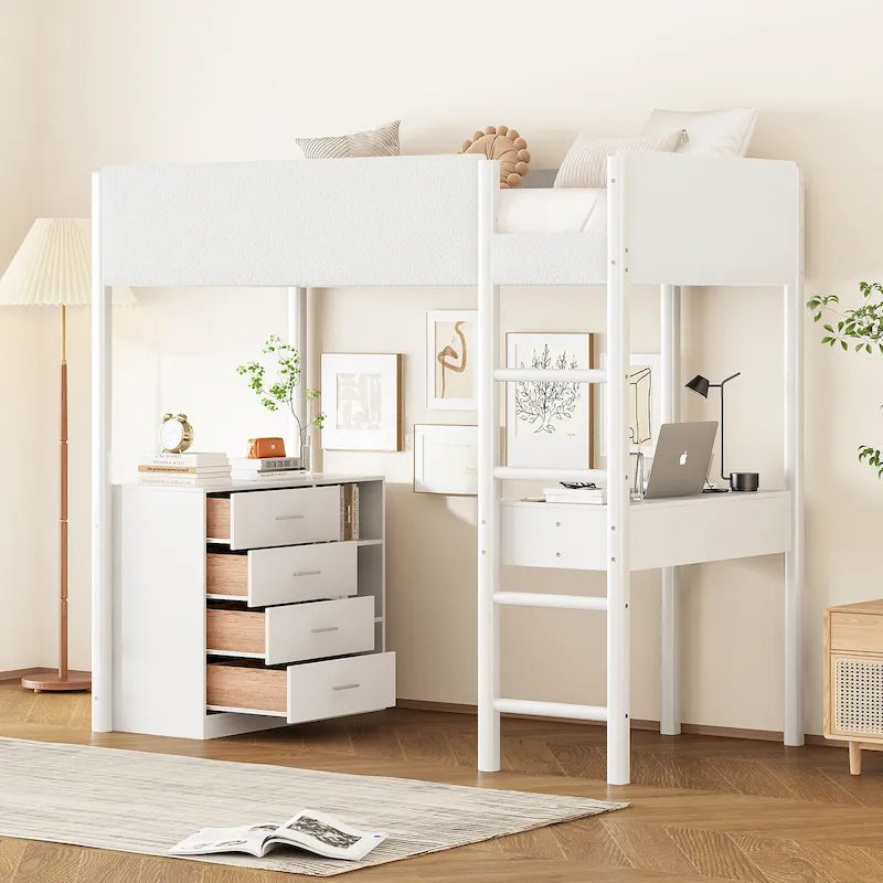 Lit mezzanine en molleton Teddy simple