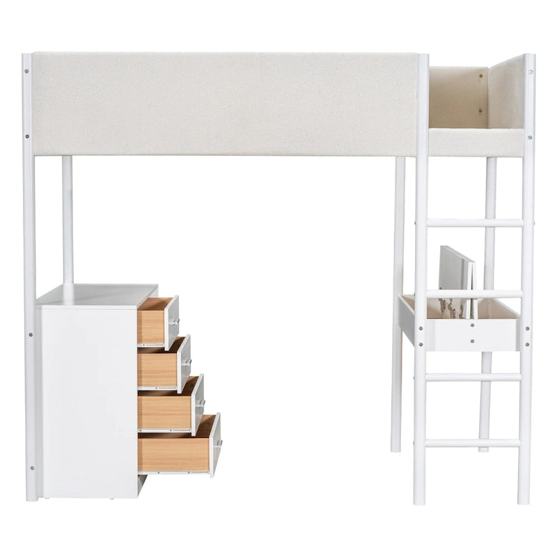 Lit mezzanine en molleton Teddy simple