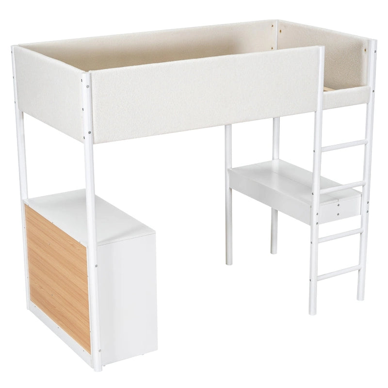 Lit mezzanine en molleton Teddy simple