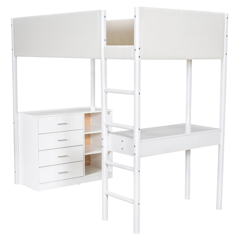 Lit mezzanine en molleton Teddy simple