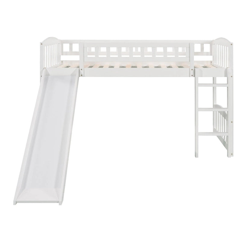 Lit mezzanine avec toboggan et échelle