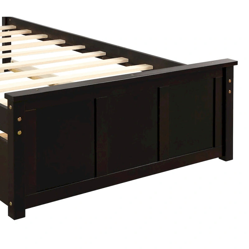 Lit plate-forme double avec lit gigogne escamotable