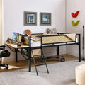 Lit double mezzanine en métal avec bureau rectangulaire, lumières LED